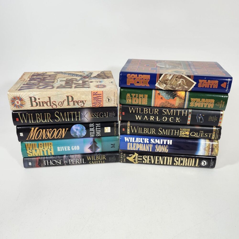 Wilbur Smith Hardcover Book Lot of 11 River God Monsoon Quest 1st Editions